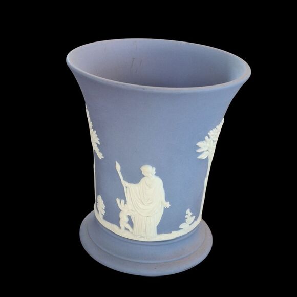 Vintage Wedgewood Two Pieces Posy Vase and Cigarette Holder Blue - Picture 4 of 13